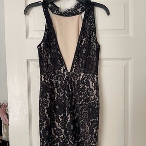 Keepsake Black and Cream lace cocktail dress